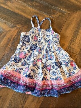 NWT Old Navy White Floral Sundress with Blue and Pink Accents